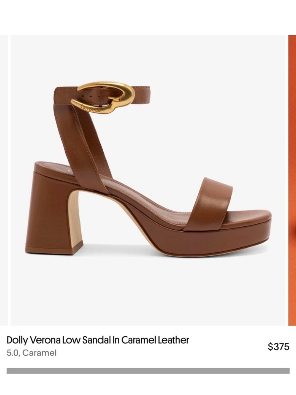Larroude Dolly Verona Sandal.  Love these but they’re a tiny big for me.